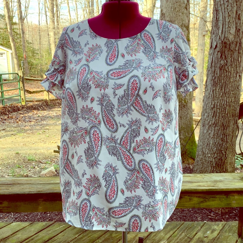 Lane Bryant flutter sleeve top